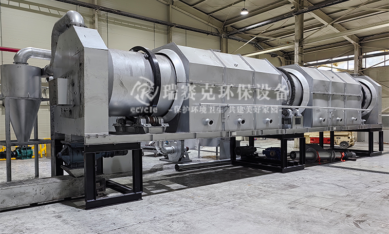 云南鋰電池打粉回收處理設(shè)備線的現(xiàn)場圖